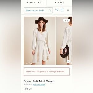 ANTHROPLOGIE Diana Knit Mini Wrap Dress in XL